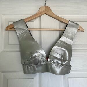 Billabong Silver Bikini Top Size 6